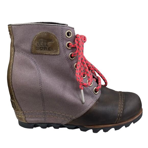 Sorel Women's PDX Grey Brown Hidden Wedge Bootie Size US 6.5 - Picture 1 of 10